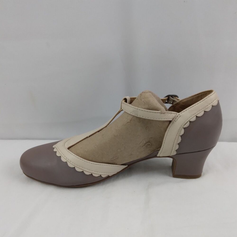 Hotter Women's 'Vivienne' Taupe T-Strap with French Heel Shoes Size UK 4 US 6 - Picture 6 of 13